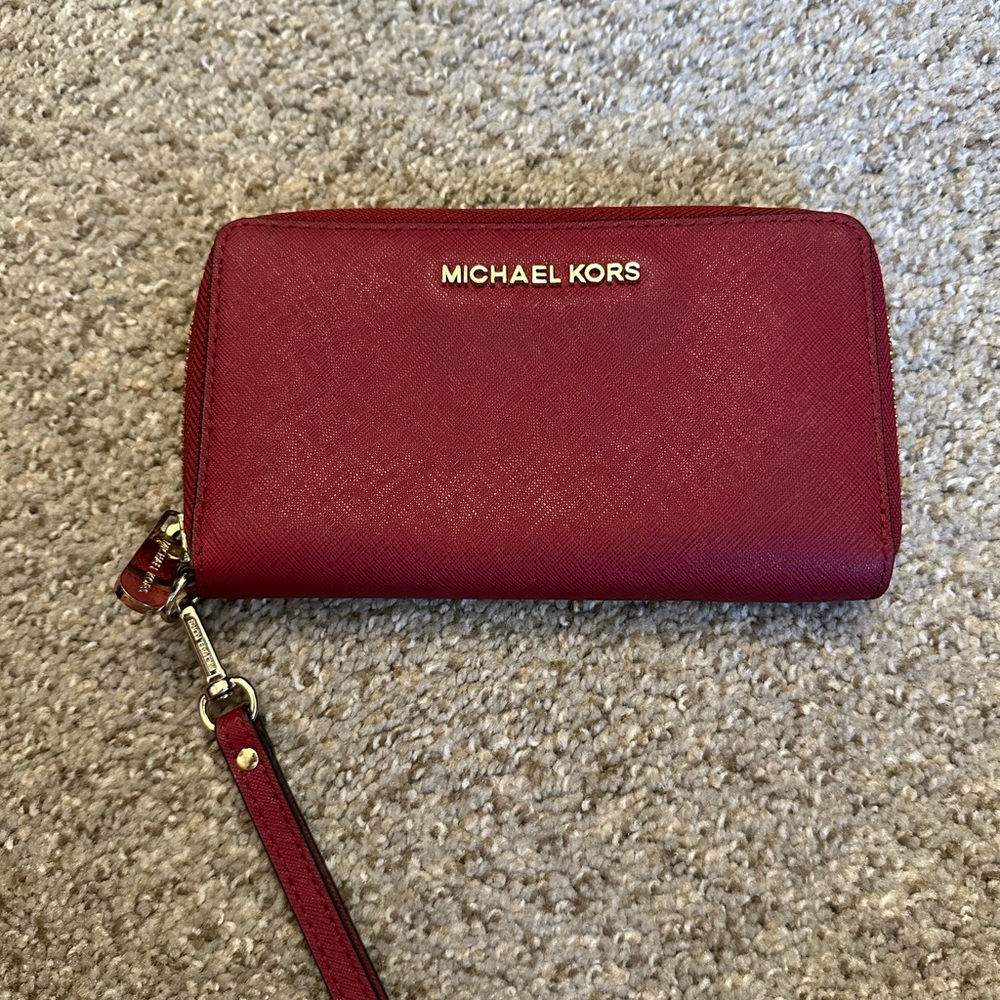Michael Kors Red Wristlet Wallet